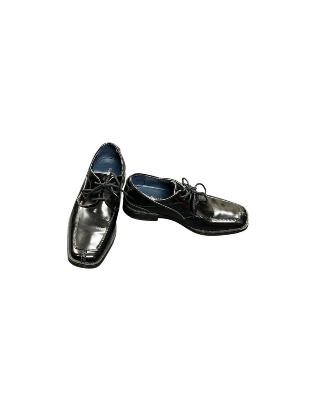 Bacco Bucci mens black leather square toe oxford dress shoes sz 9.5 SKU 10-663